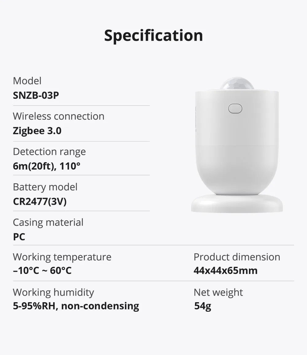 SNZB-03P Zigbee 3.0 bevegelsessensor
