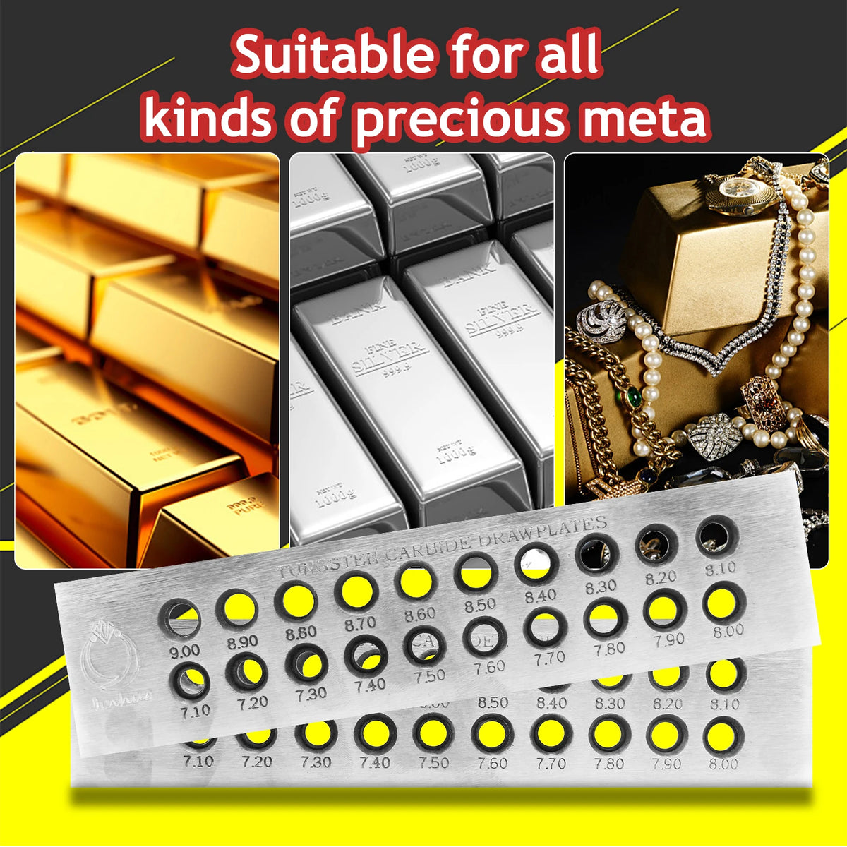 Round Wire Drawplate - Aperture Range Options