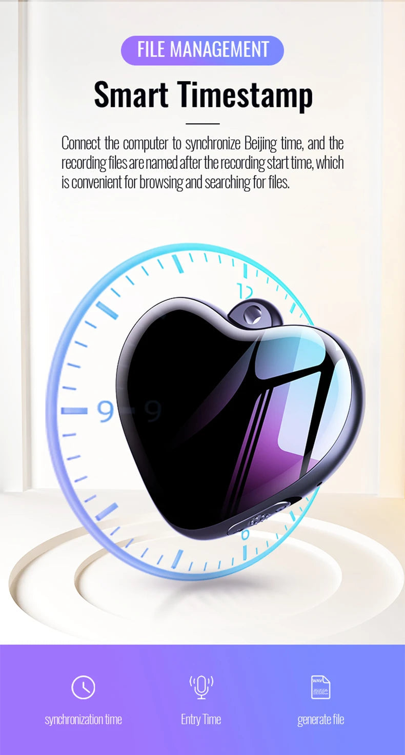 Dictaphone Audio Micro Listen Small Player Recorder Digital Record Voice Activated Recording Device Sound Professional