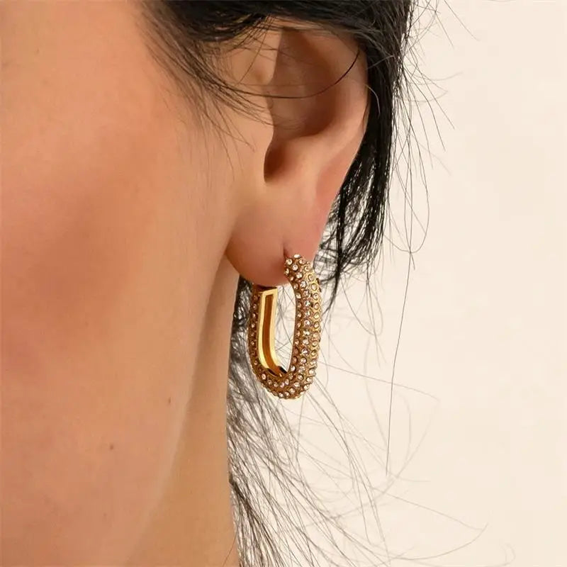 Zircon Circle Huggie Hoop Earrings for Women