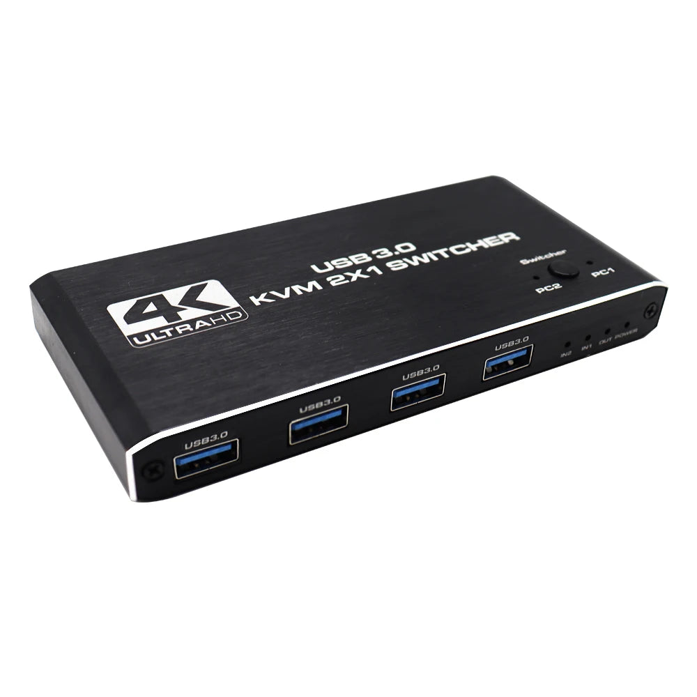 KVM διακόπτης HDMI 4K και USB 3.0 για δύο υπολογιστές