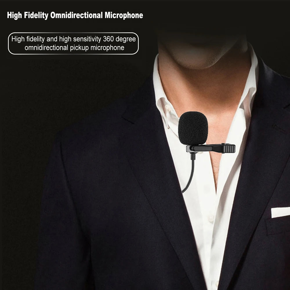 Mini Metal Clip-On Condenser Microphone with 3.5mm Plug