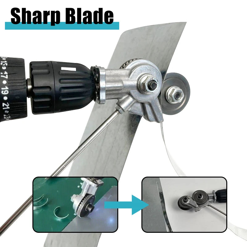 Drill-Powered Sheet Metal Cutter Attachment