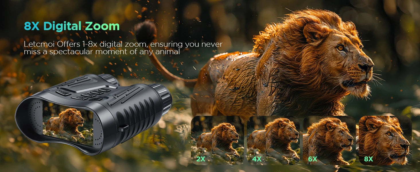 Rechargeable Night Vision Binoculars 4K Infrared 8X Zoom