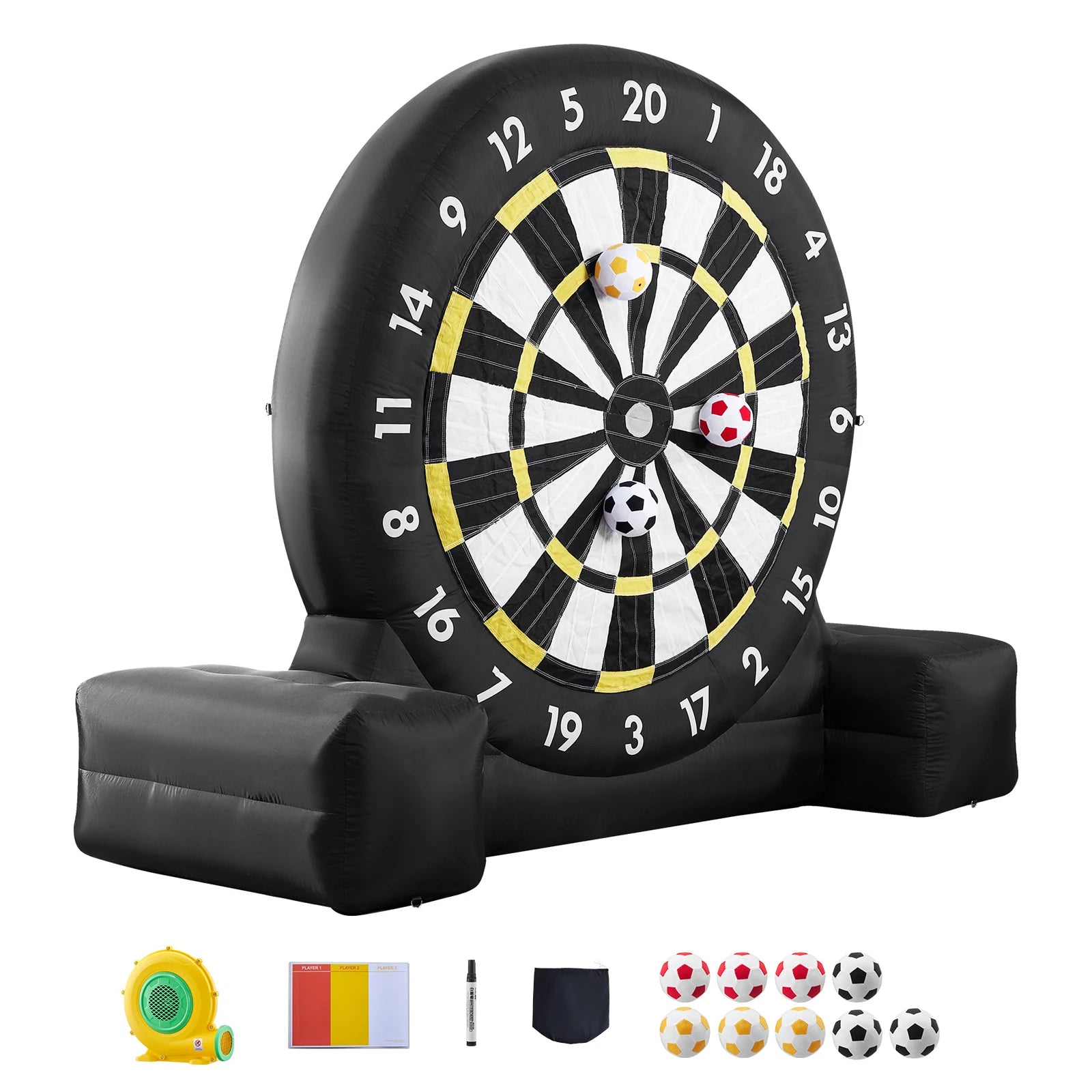 Giant Inflatable Soccer Dart Board Game with Balls & Pump