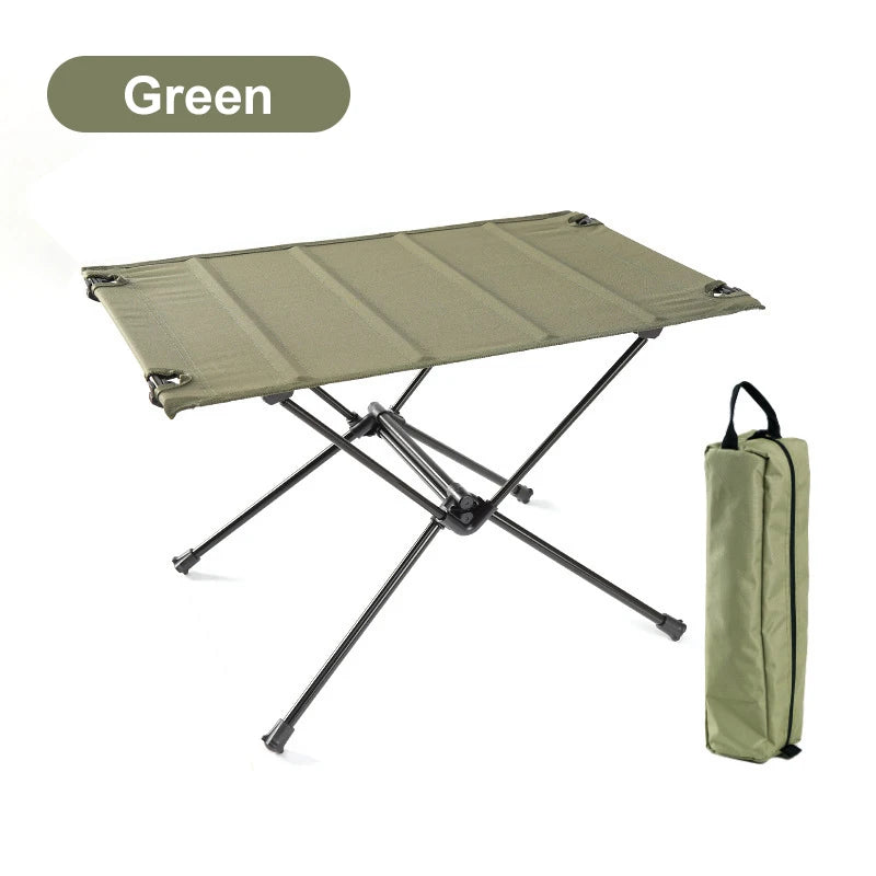 Camping Folding Table with Aluminum Alloy Frame and Roll-Up Top
