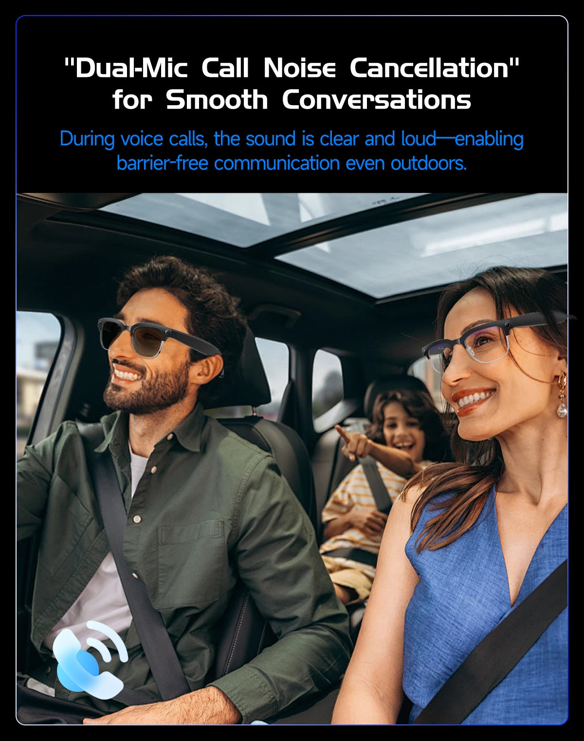 AI Smart Glasses with Camera, Calls, Translation & Audio