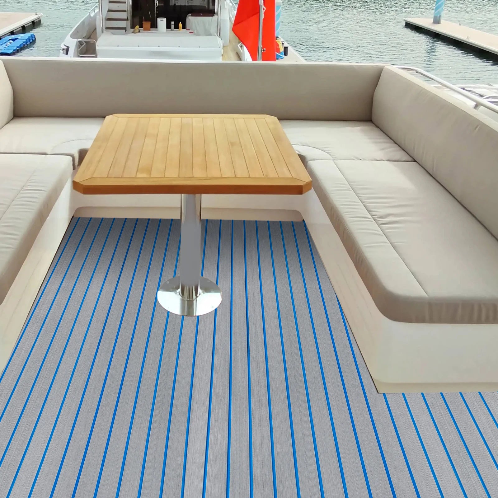 EVA Foam Faux Teak Boat Flooring Mat 240 x 90 cm