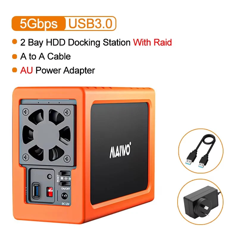 Dual-bay SATA-dockingstation voor HDD en SSD, USB 5Gbps