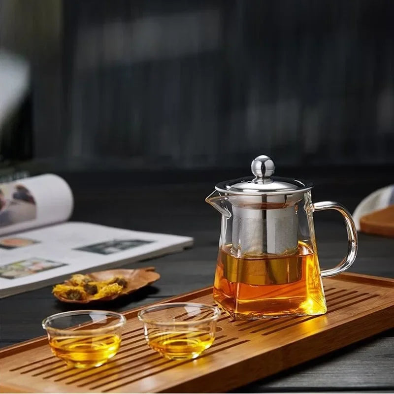 Bule de vidro com infusor, opções de 350–950ml