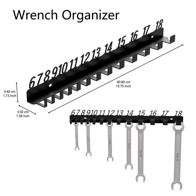 Numbered Wall-Mount Wrench Organiser Hooks