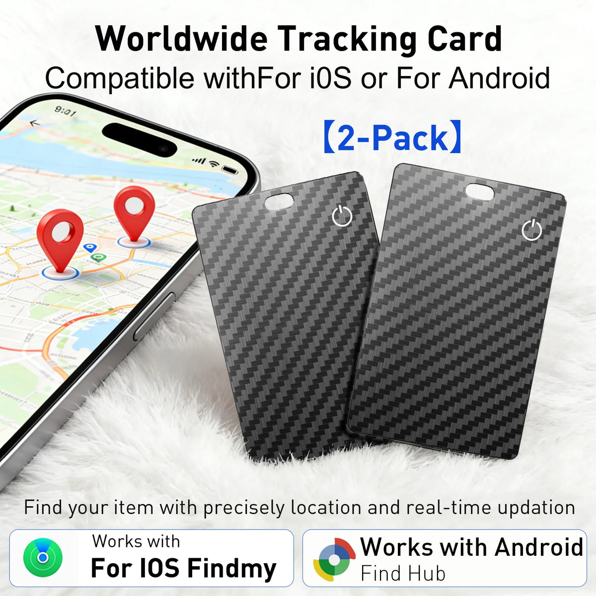 Σετ 2 τεμ iOS Android GPS Tracker Smart Card Διπλής λειτουργίας παγκόσμιος Bluetooth TV Card Finder για iPhone Google Find My πορτοφόλι κατοικίδιο