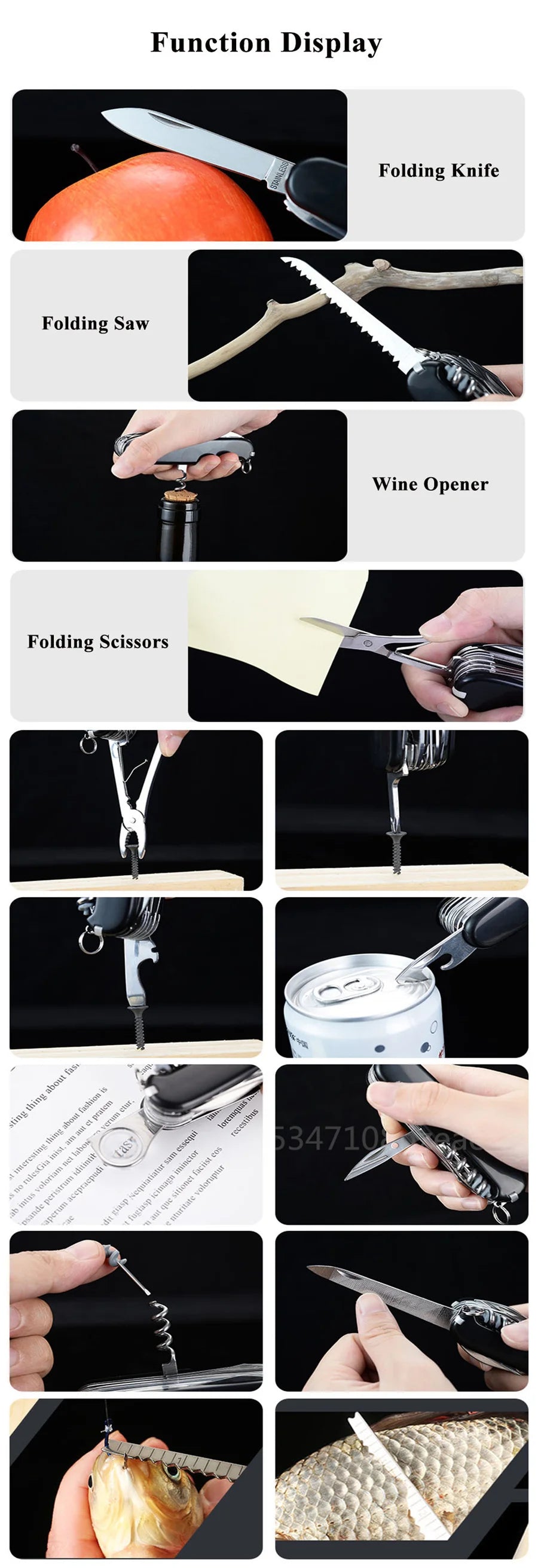 Multifunctional Pocket Knife Folding Army Knives Multitool Hand Tools Army Knife Outdoor Camping EDC Gear Survival Knives