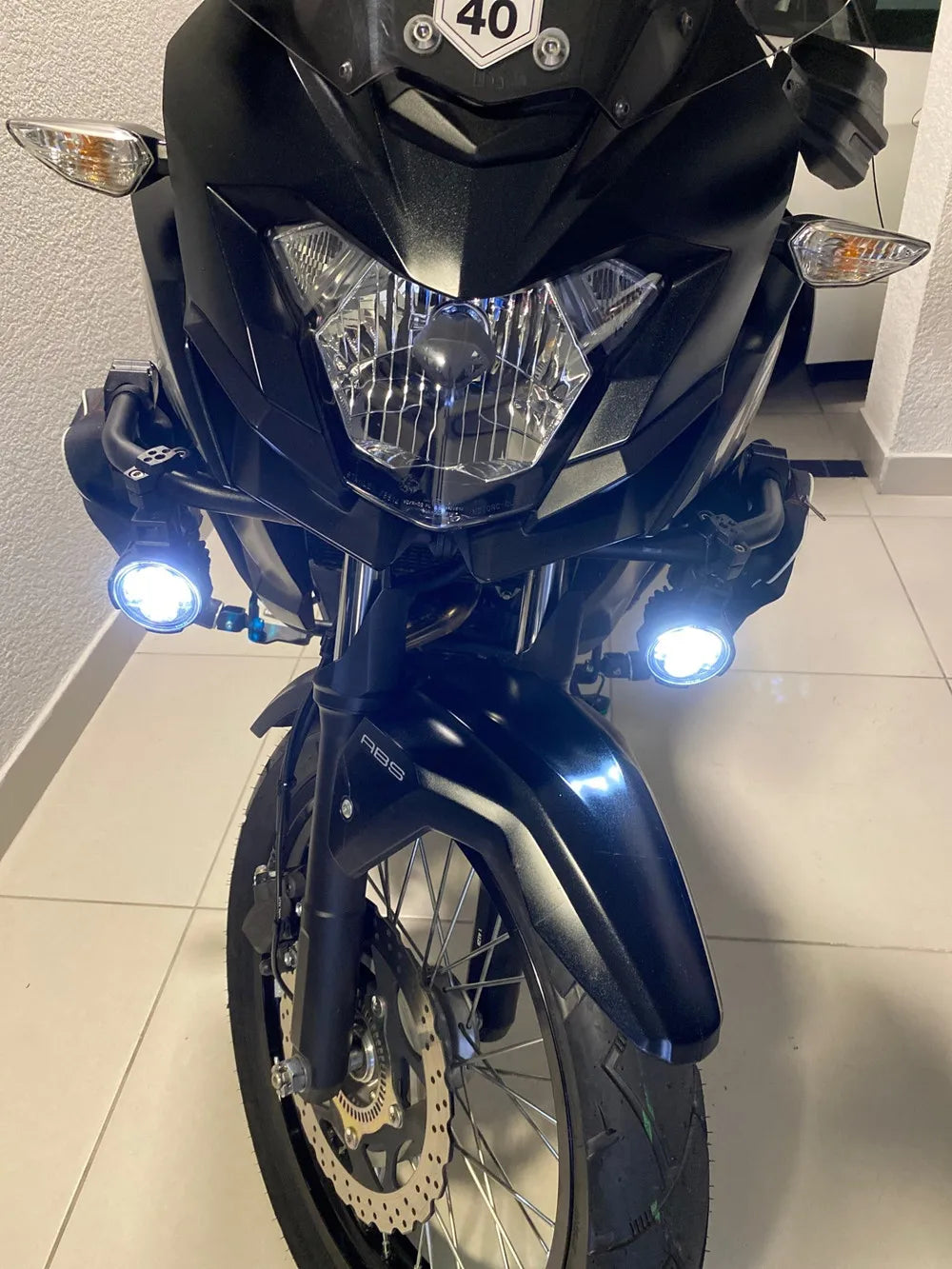 Pair 100W Motorcycle Headlight Fog Lights Led Auxiliary Driving Light Spotlight Headlamp Dual Color flasher farol Moto Fog Lamp.