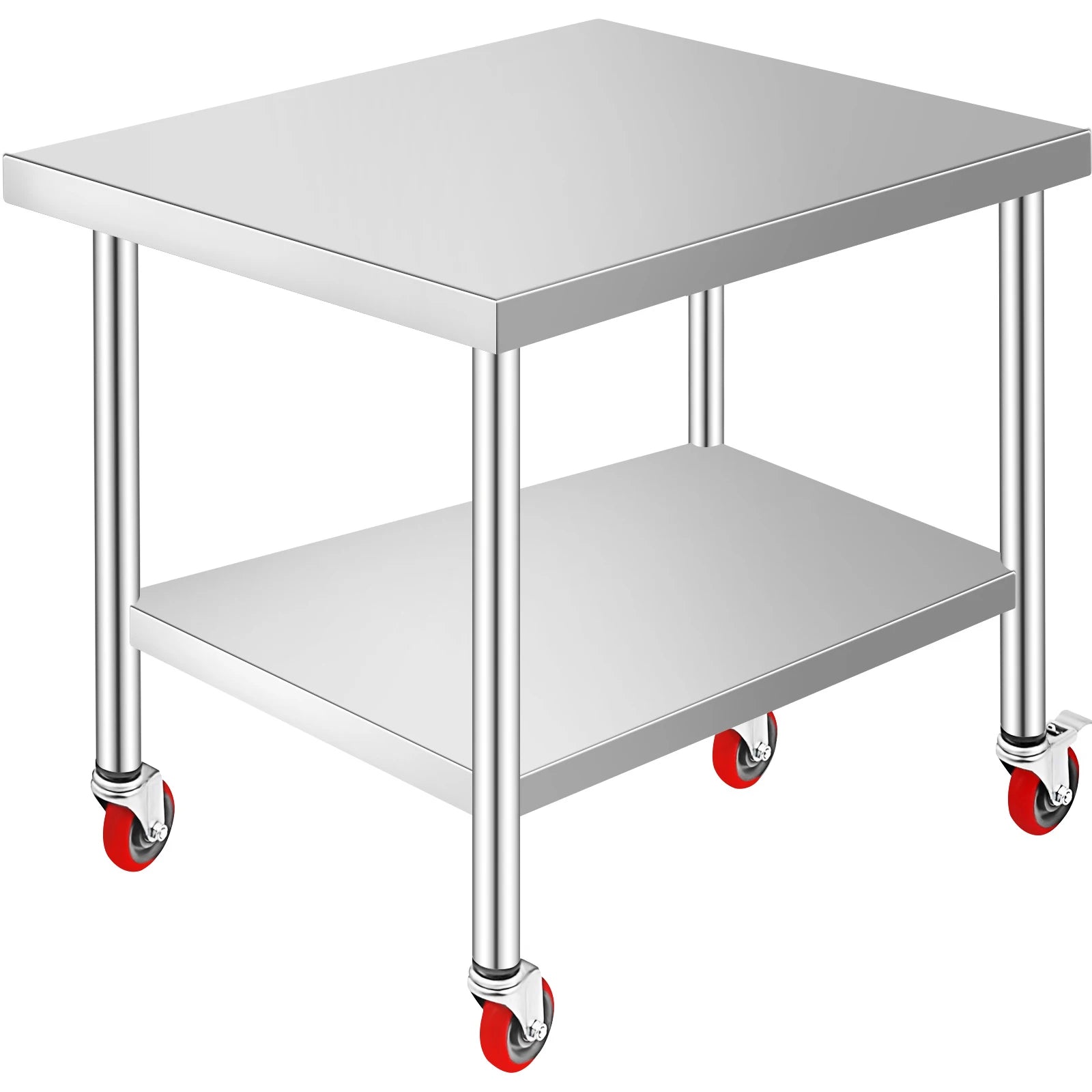 36 x 30 Inch Stainless Steel Work Table with Wheels