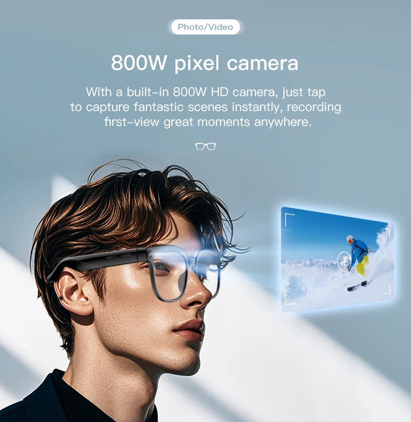 Smart AI Glasses 1080P Camera Bluetooth Calls Translation