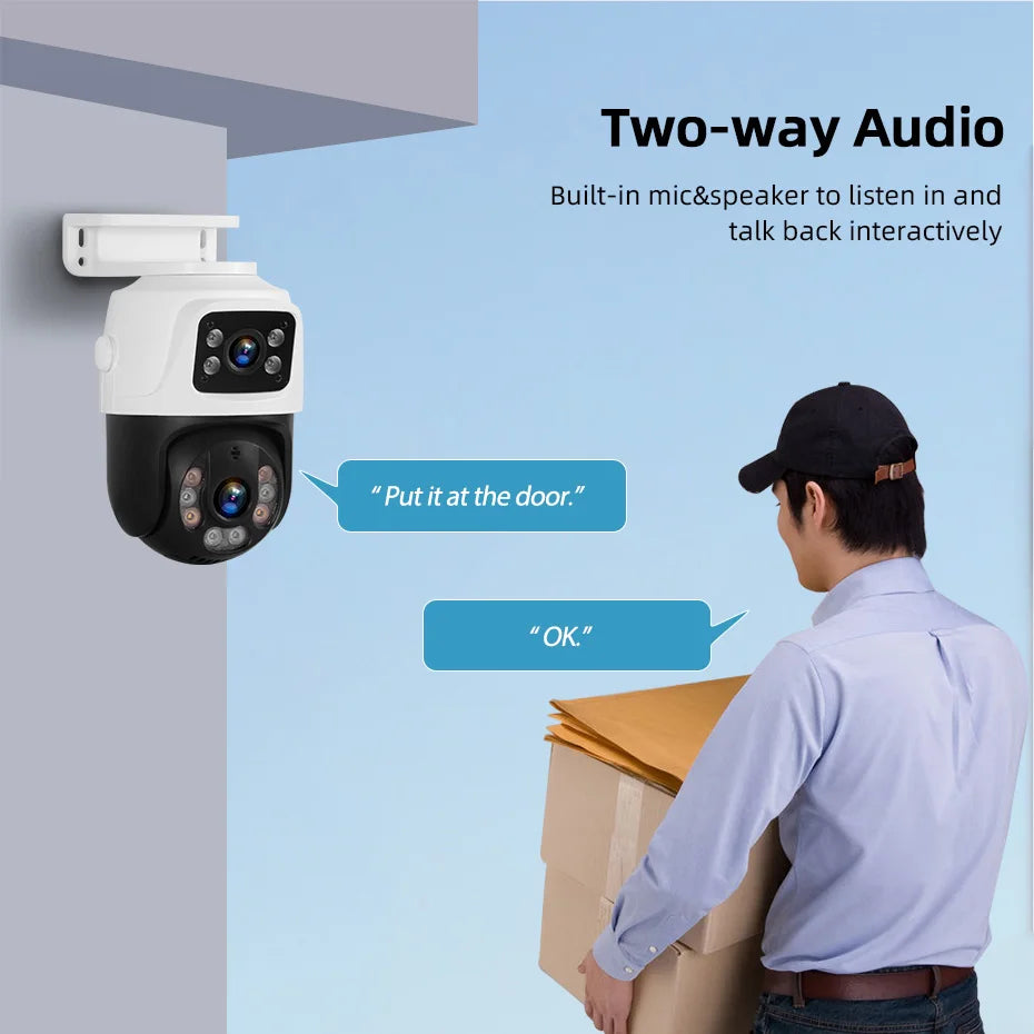 Outdoor 6MP Dual Lens PTZ POE IP Camera