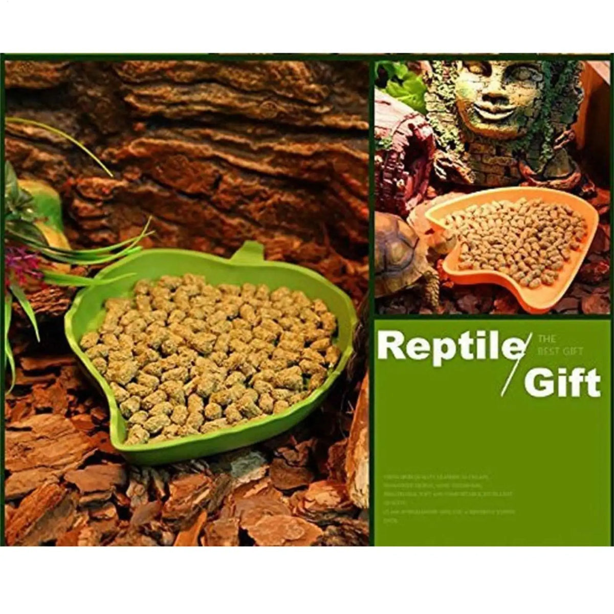 Leaf-Shaped Reptile Food or Water Dish, Small or Large