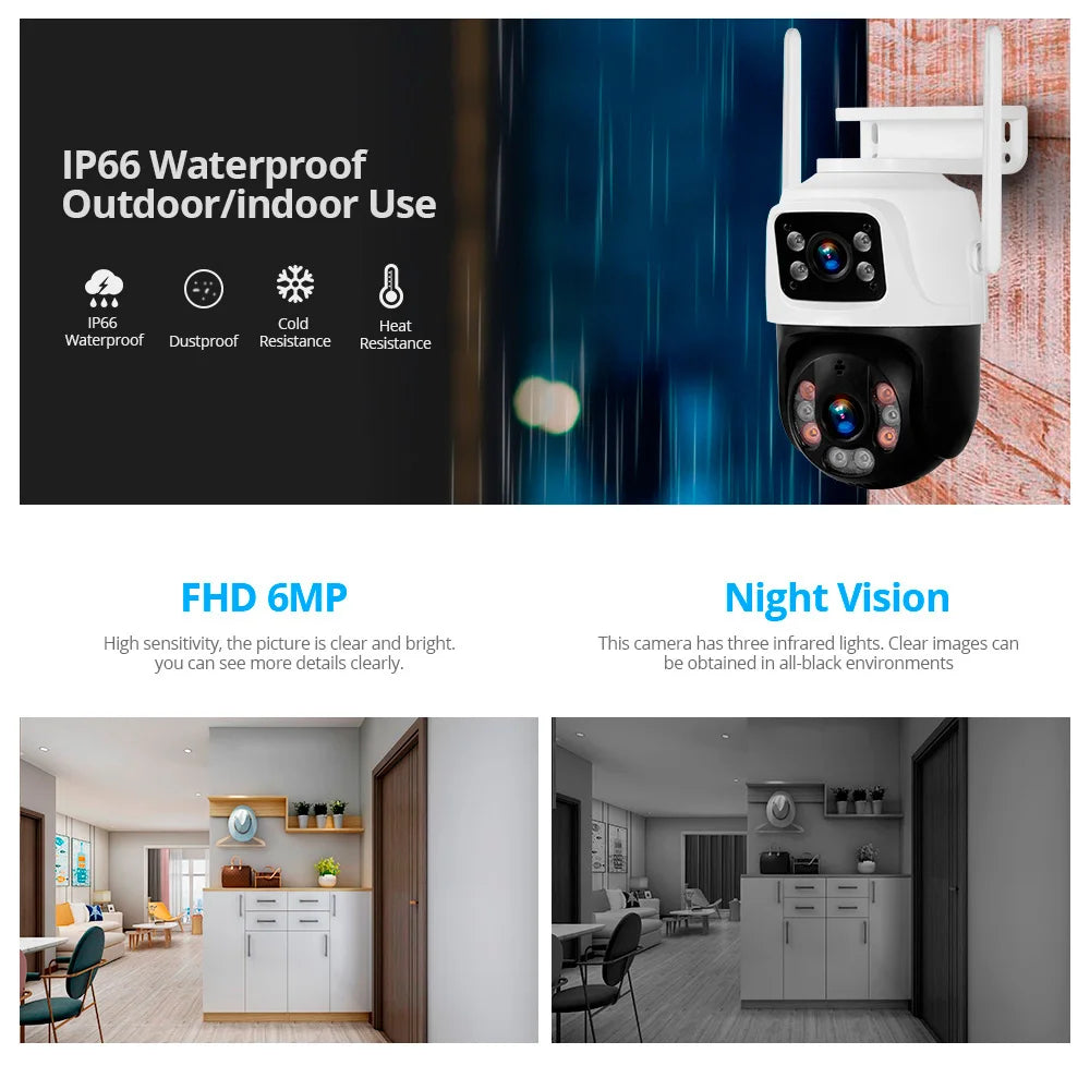 6MP Dual Lens WiFi IP Camera 8CH NVR Kit