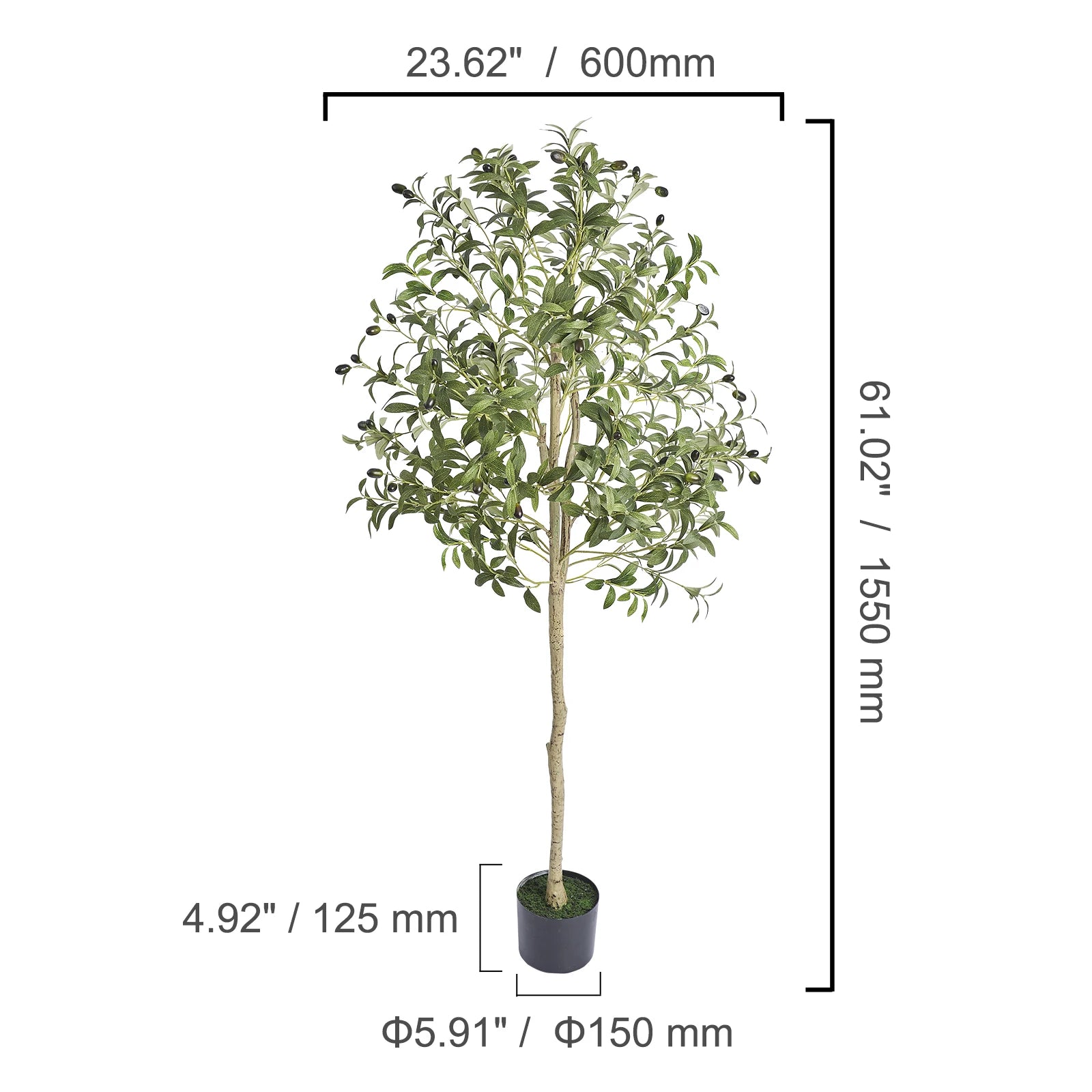 Artificial Olive Tree 4FT 5FT 6FT Tall Faux Plant