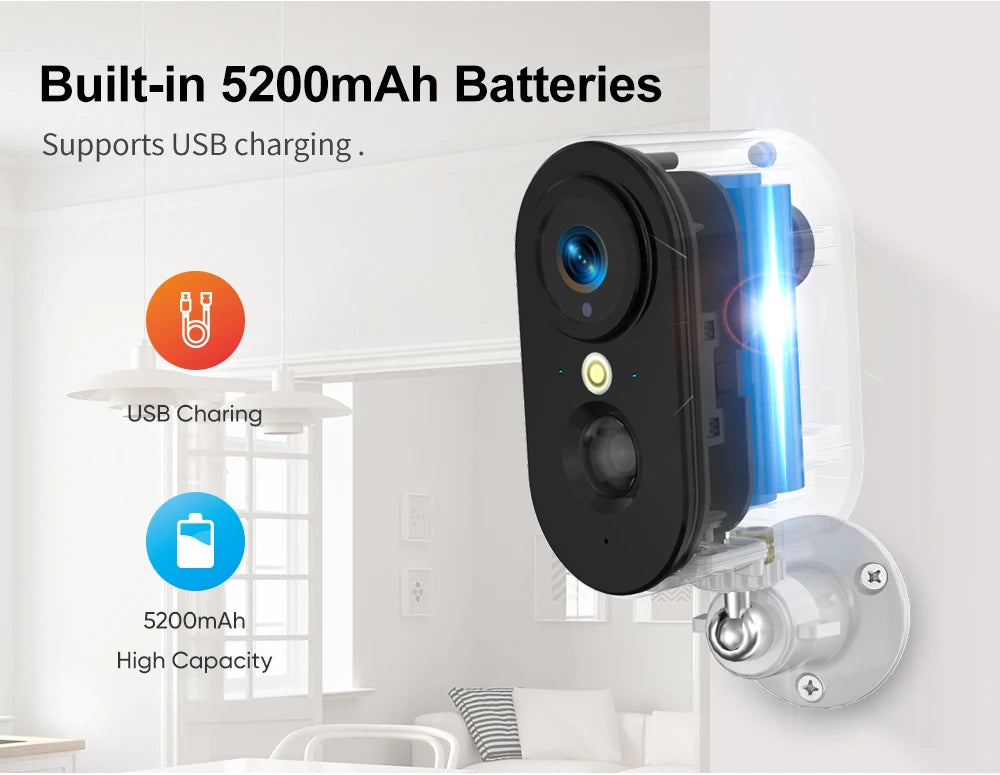 Telecamera di Sicurezza PTZ Wireless 4G 4MP con Batteria per Esterni CCTV