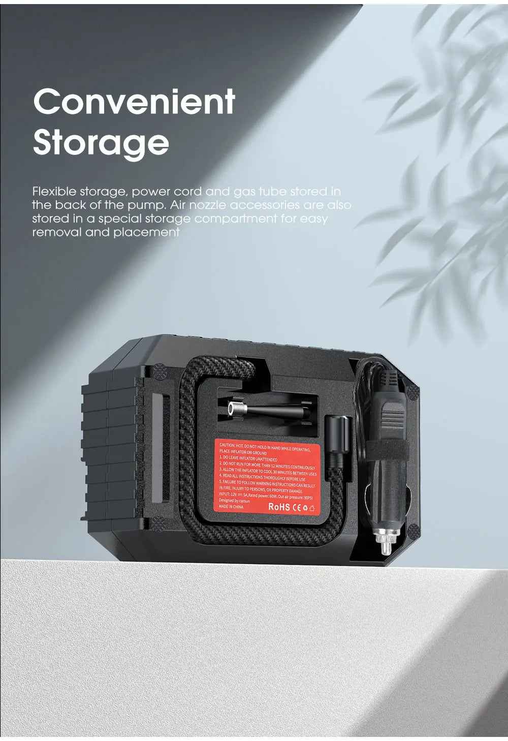 Compacte Bandenspanningspomp met Drukmeter