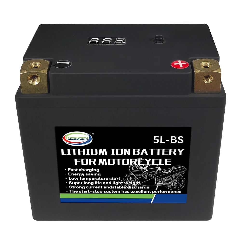 Motorcycle Battery 12V LiFePO4 Lithium Ion 4L-BS 160CCA Size-113x70x89mm Built-in BMS Board Lithium Phosphate Ion Battery