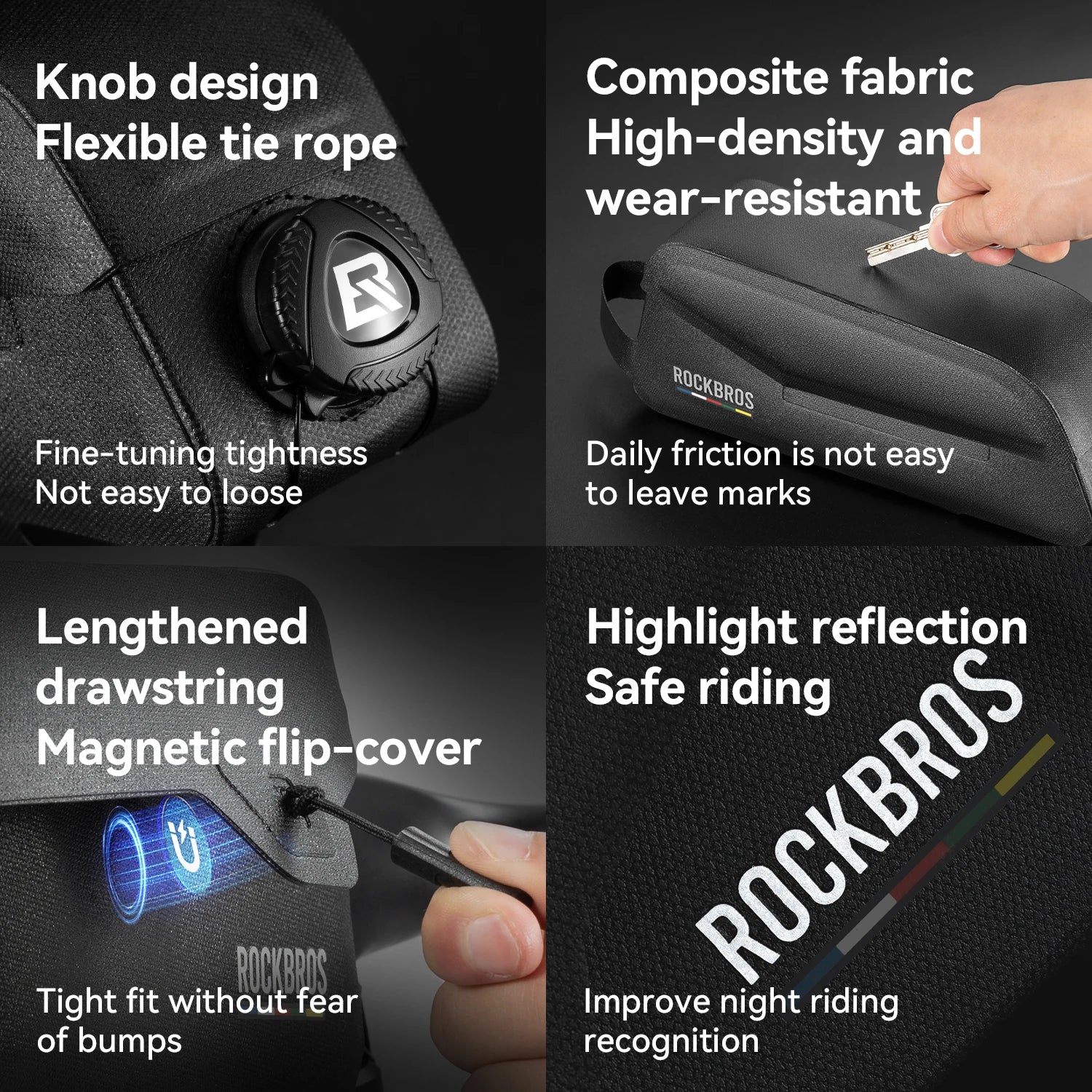 Borsa Impermeabile ROCKBROS ROAD TO SKY per Tubo Superiore della Bici, Borsa Telaio per Ciclismo, Leggera per Accessori da Bicicletta