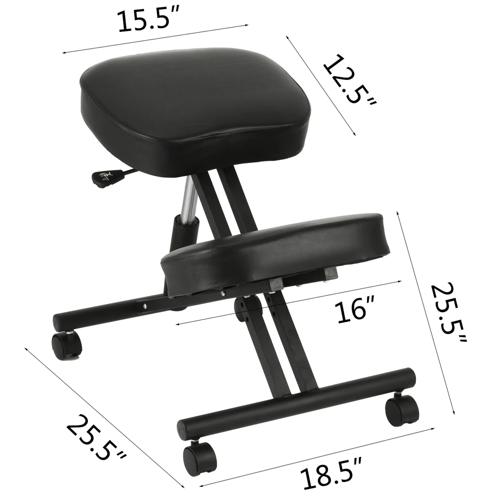 Ergonomická kľačiaca stolička s hrubou poduškou a hojdacím dreveným rámom