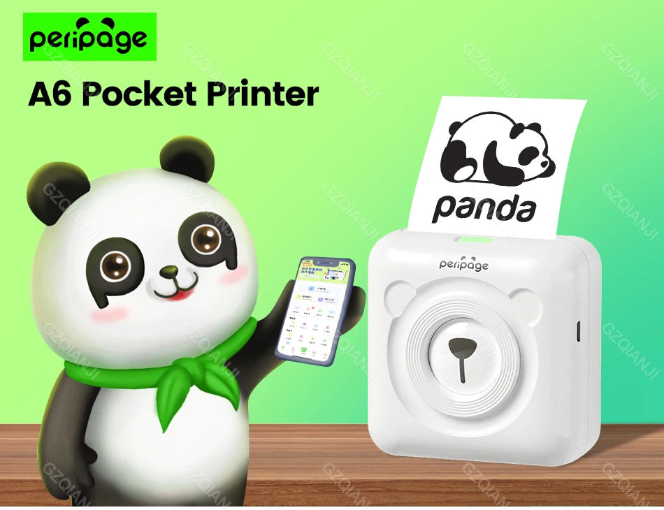 7 Colors Peripage A6 304DPI Mini Photo Printer Notes Sticker Label Printing Machine Bluetooth Portable Wireless Printer Marker