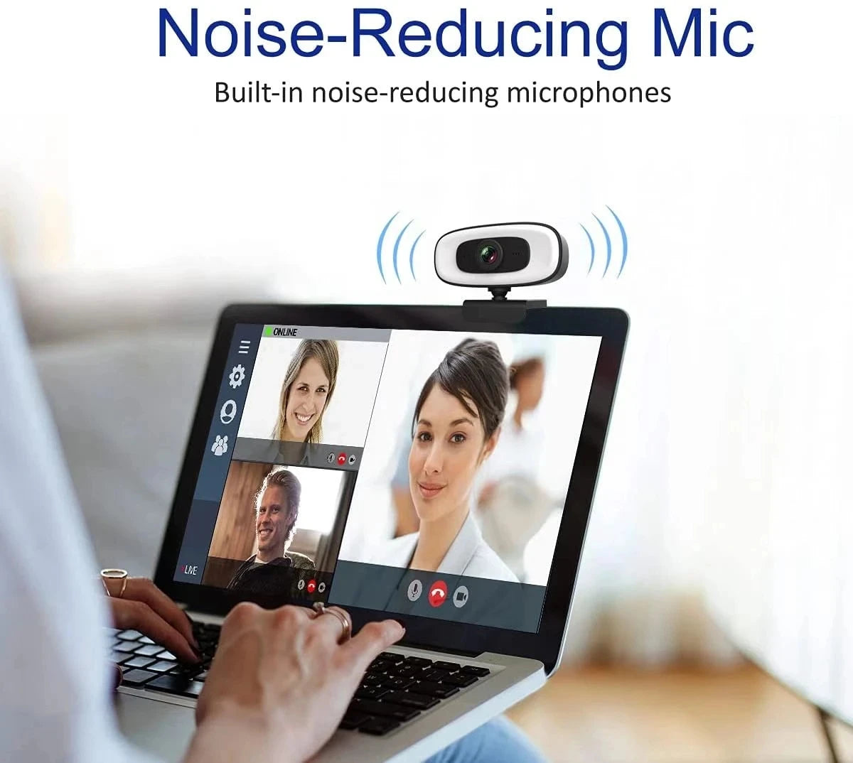 USB Webcam with Microphone, 1080p or 4K Option
