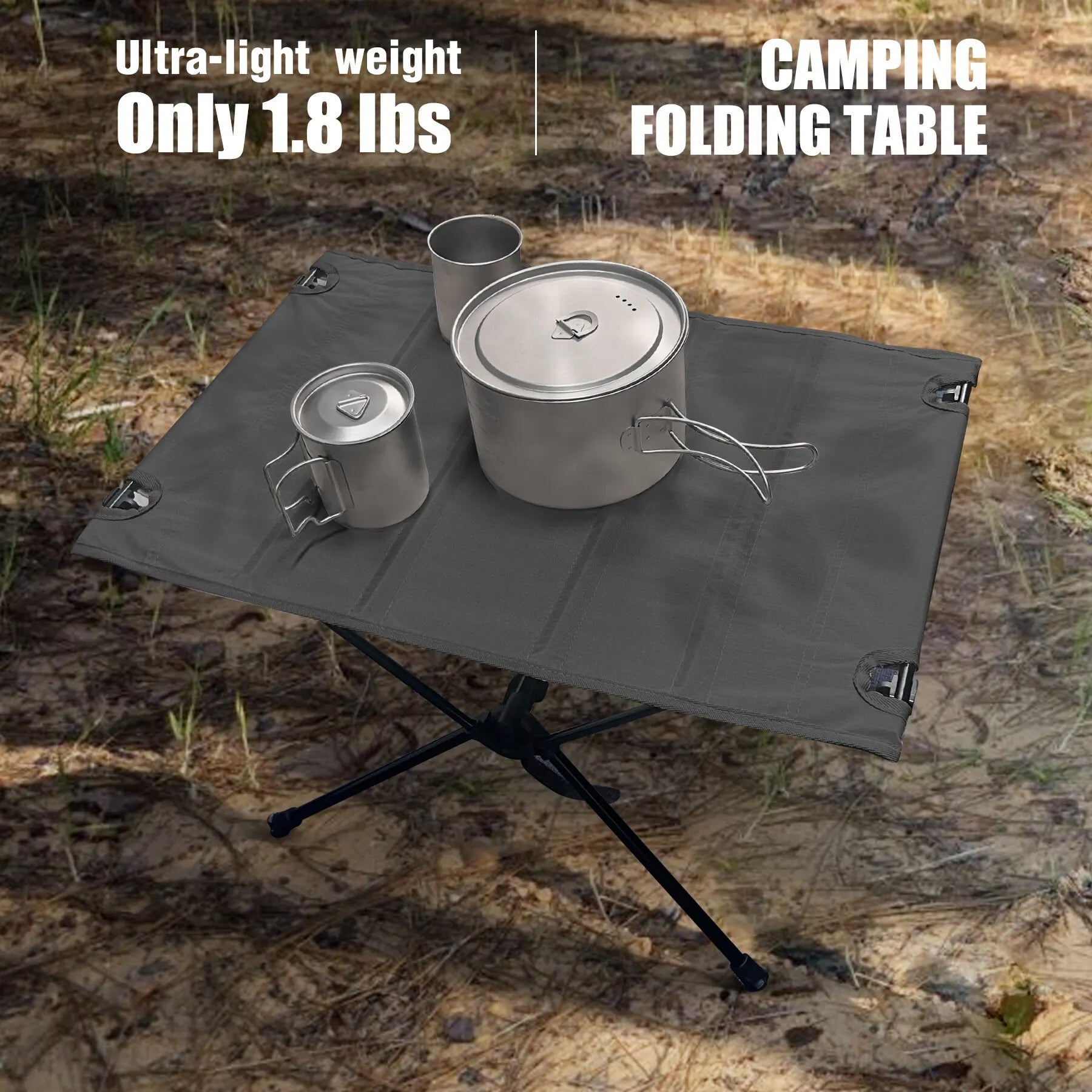 Camping Folding Table with Aluminum Alloy Frame and Roll-Up Top