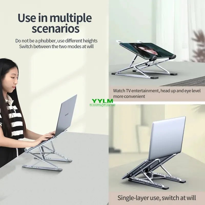 Supporto per laptop in alluminio pieghevole regolabile