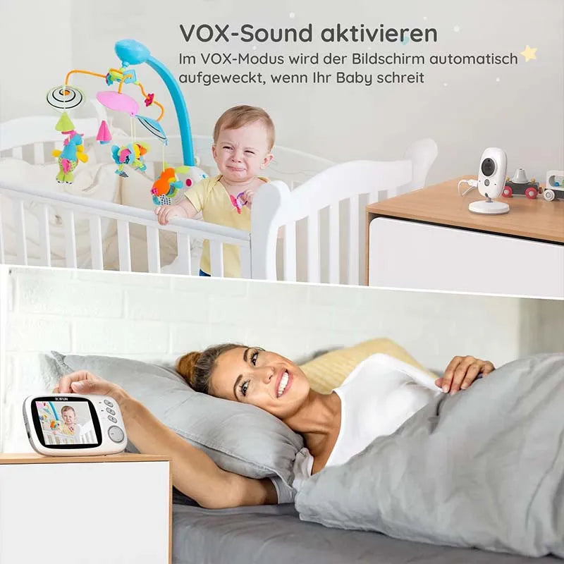 BOIFUN 3.2" Wireless Baby Monitor with Camera, VOX, Night Vision