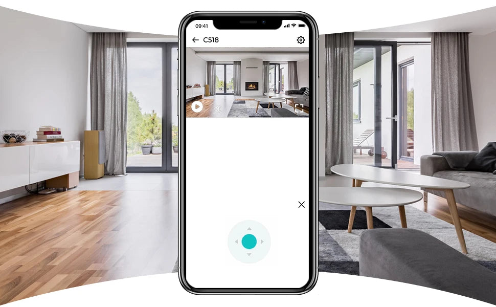 Indoor Security Camera 2K 360° Baby & Pet Monitor with AI Tracking