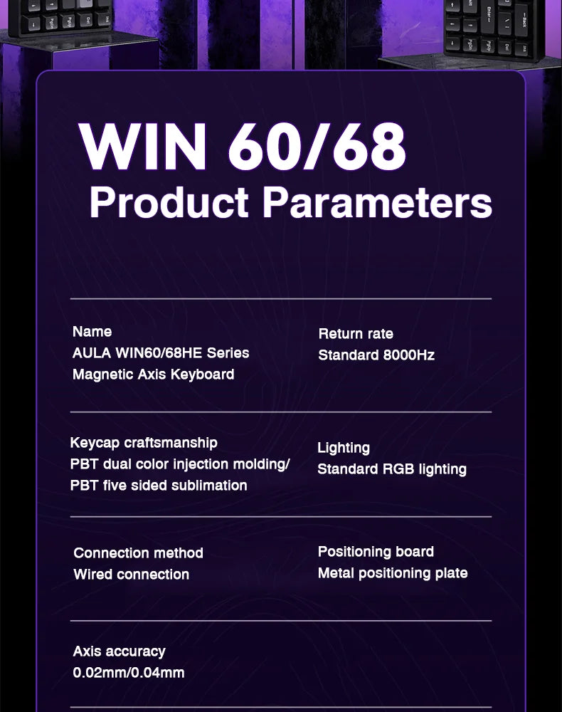 AULA WIN60 WIN68 HE Esport mágneses kapcsolós gamer billentyűzet
