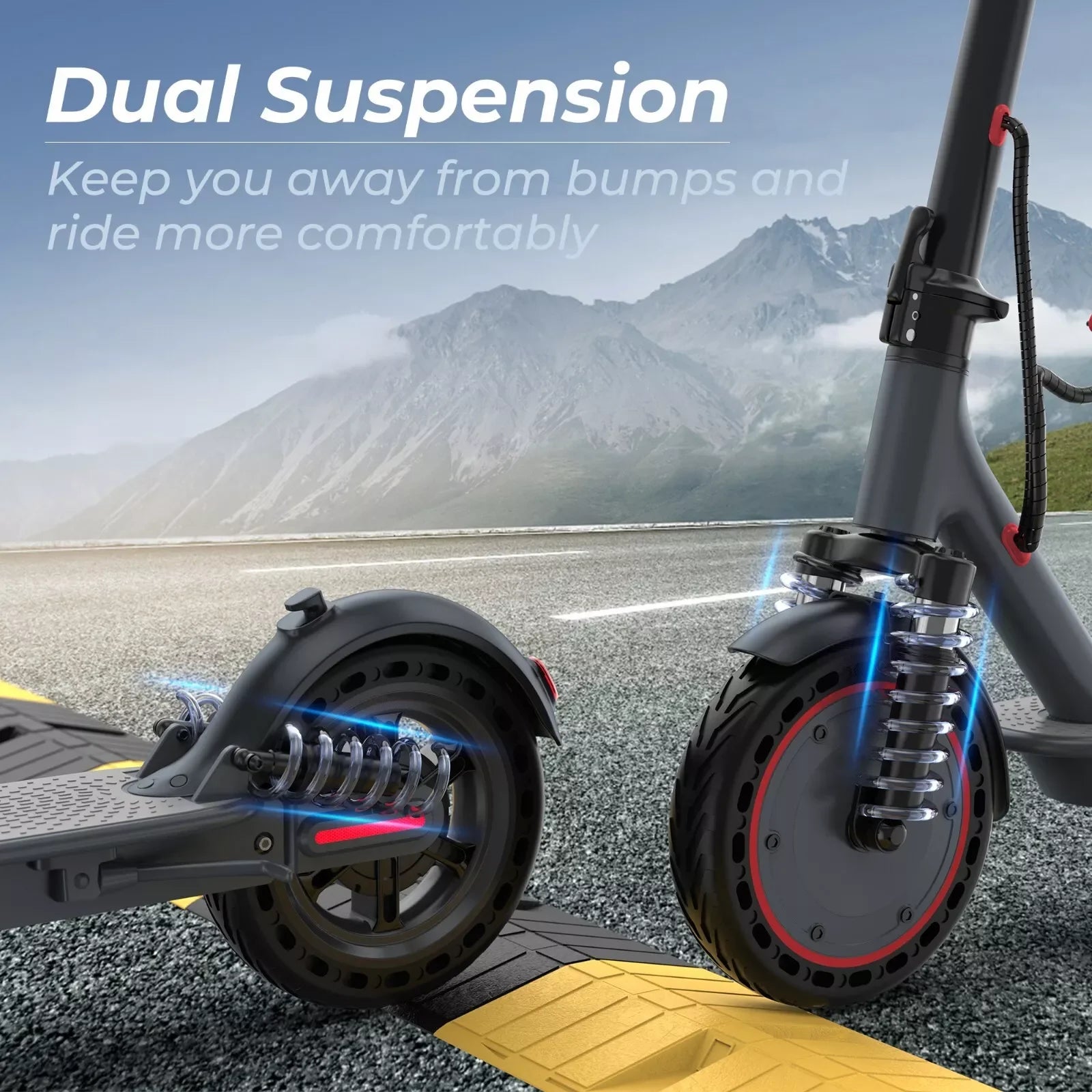 500W Electric Scooter 22MPH Foldable with App Control & Suspension