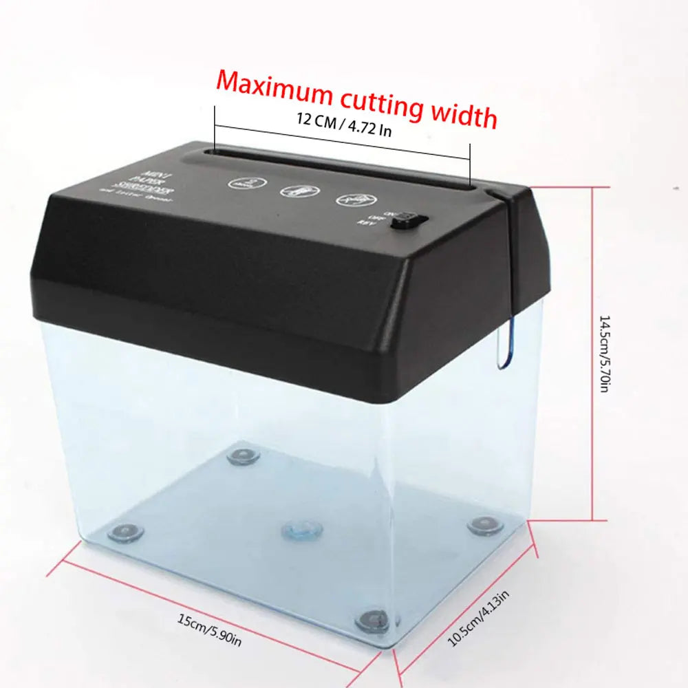 Mini Destructora de Papel de Corte en Tiras Portátil