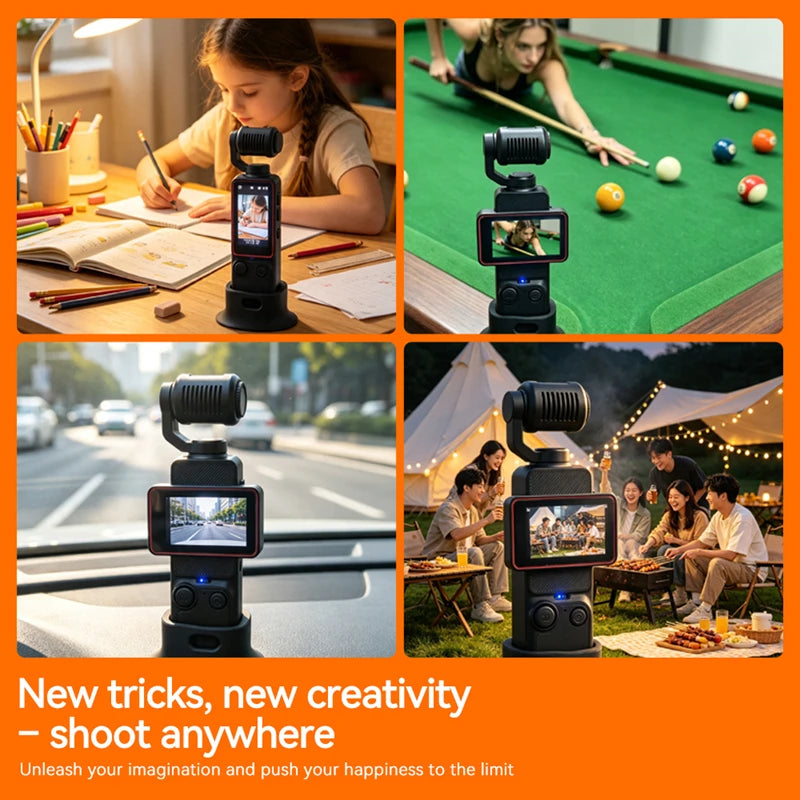 Pocket Action Camera with Rotating Lens