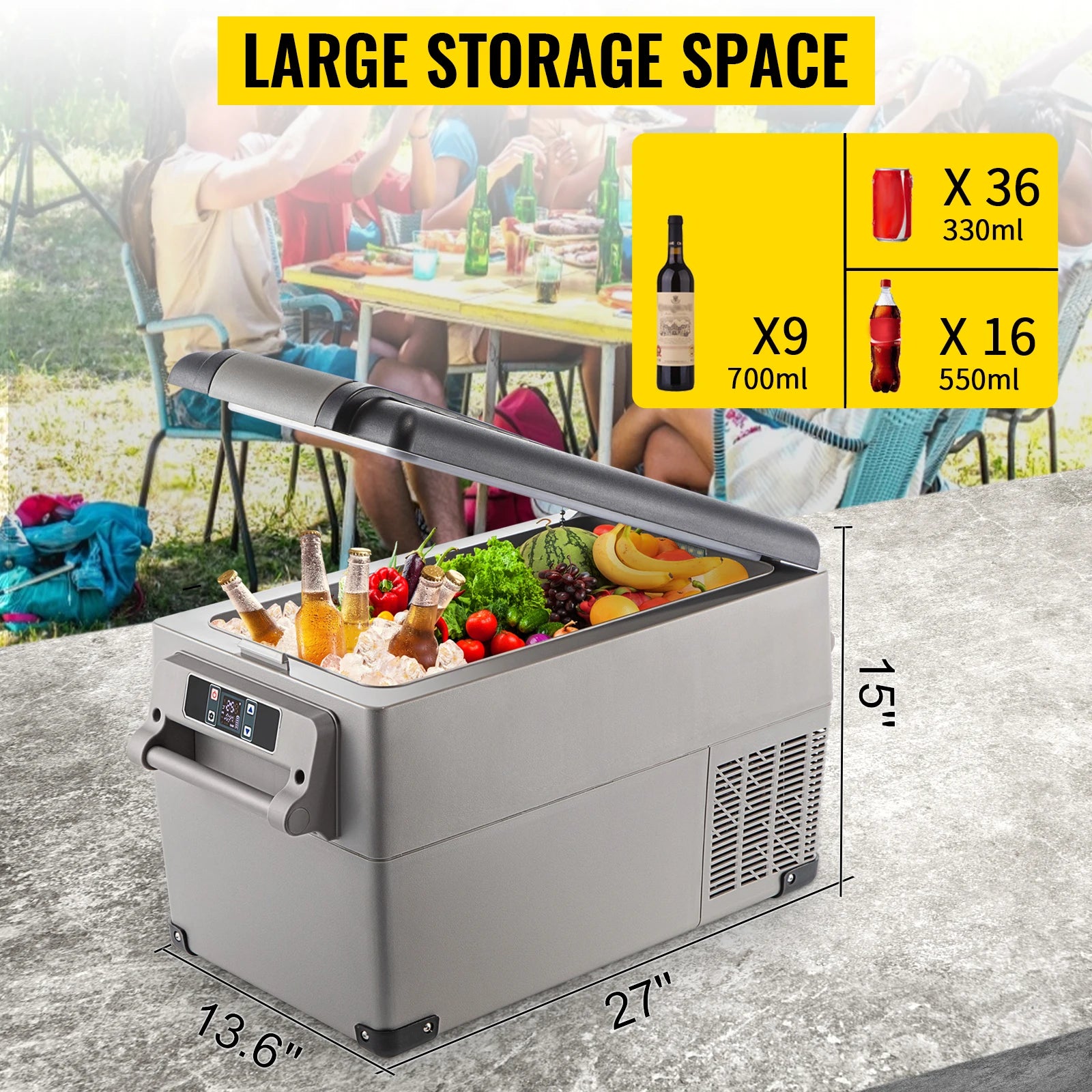 Přenosná autolednice mrazák 15L–55L kompresorový chladicí box na cesty