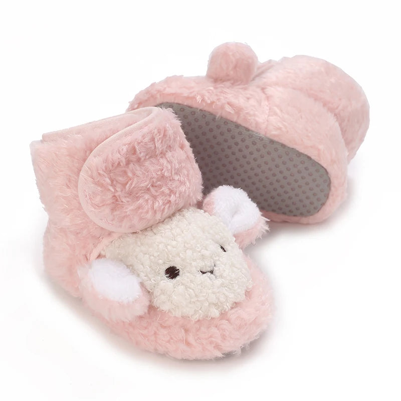 Cute Bear Baby Shoes Soft Plush Winter First Walkers
