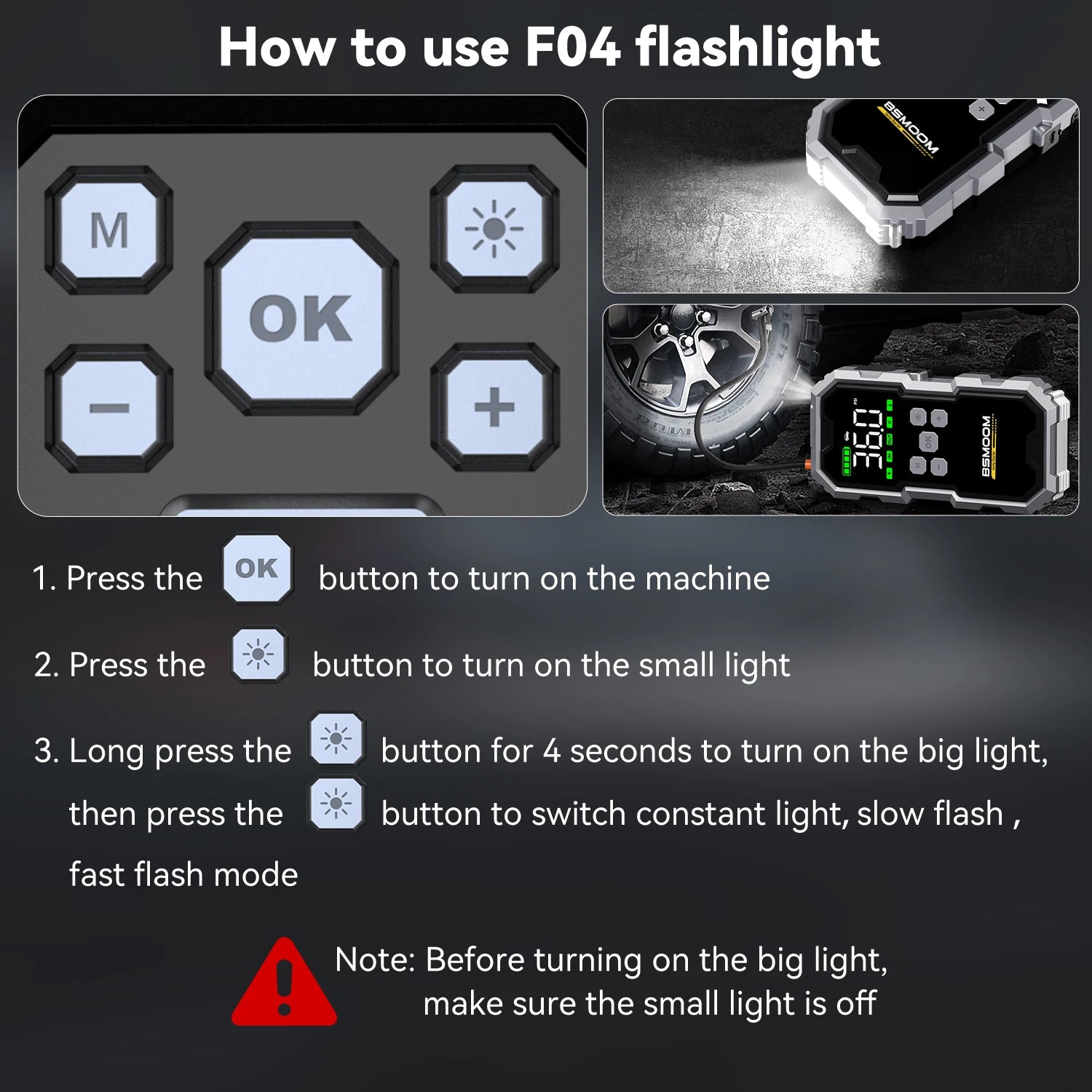 Auton hätäkäynnistysvirtalähde ilmapumpulla ja rengaspumpulla