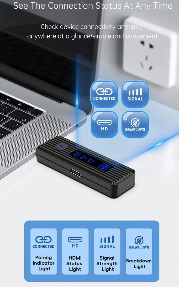 Wireless HDMI-Compatible Video Transmitter and Receiver Extender kit TV Stick Dongle Adapter For PC Camera Laptop To Monitor TV