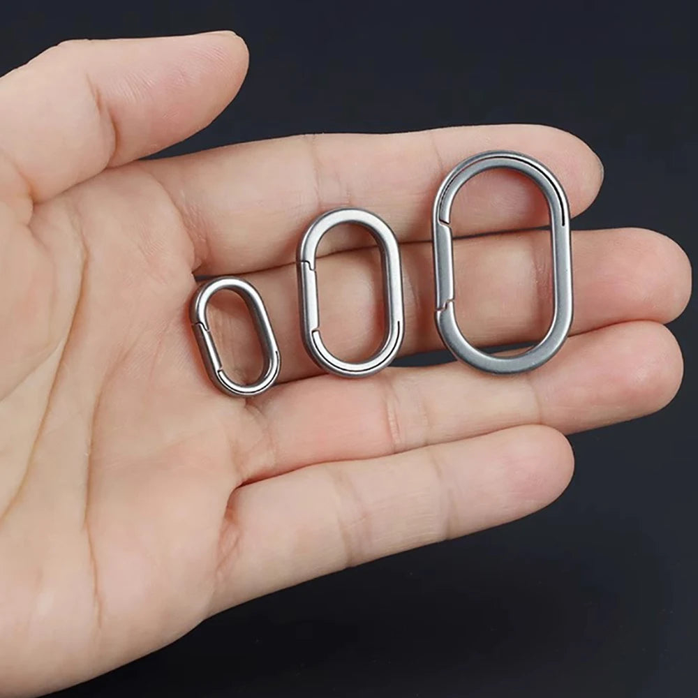 3 Size Titanium Alloy Quickdraw Keychain Men Women Titanium for Car Key Rings Holder Lightweight EDC Carabiner Accessories