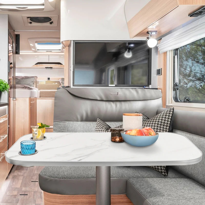 RV Camping Table Set with Cup Holders and Adjustable Legs