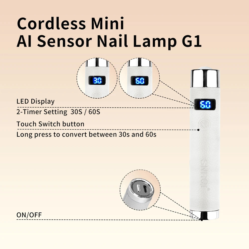 Ai Sensor Nail Lamp – Rechargeable UV LED Mini Nail Dryer