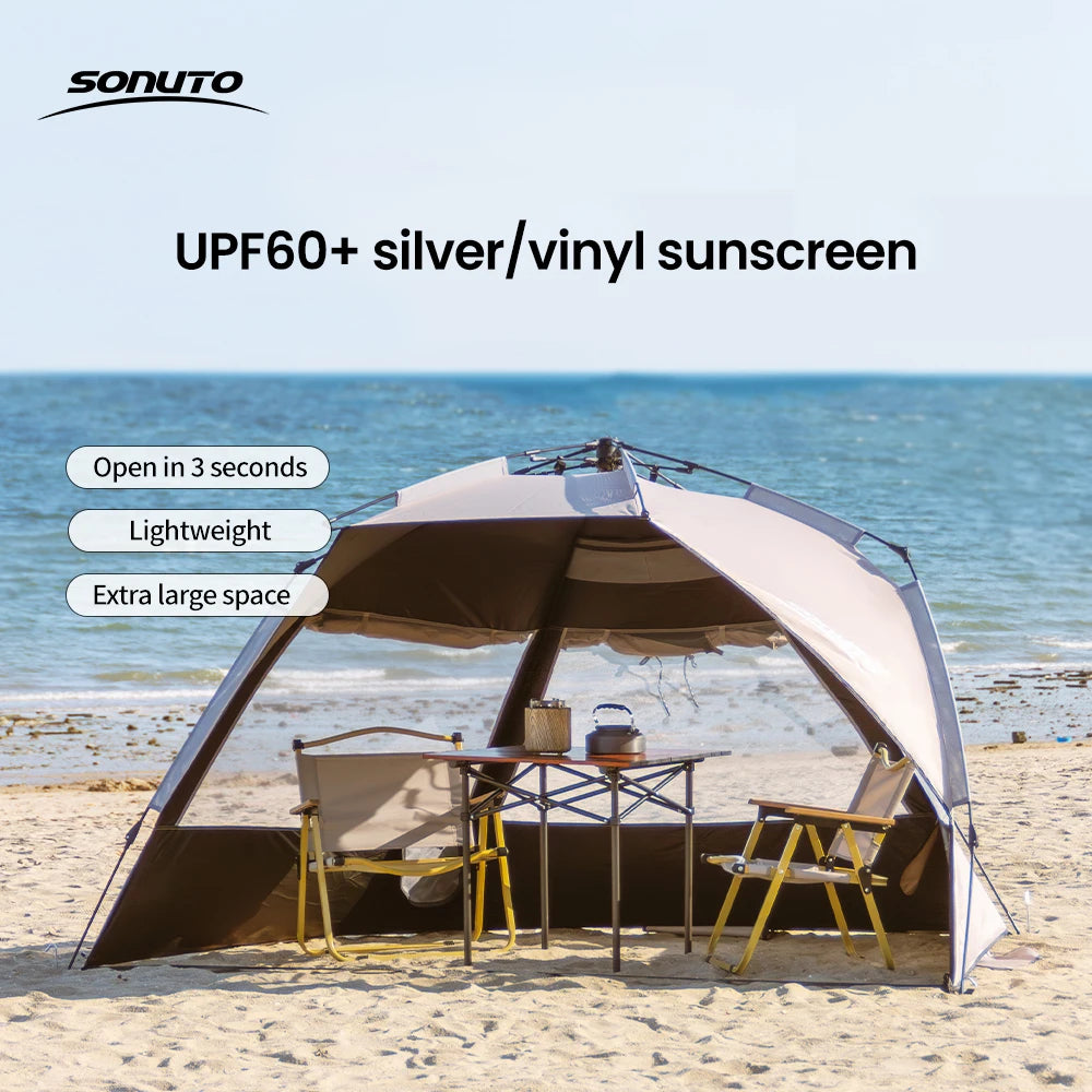 Outdoor 3-4 Person One-Touch Pop Up Camping Tent