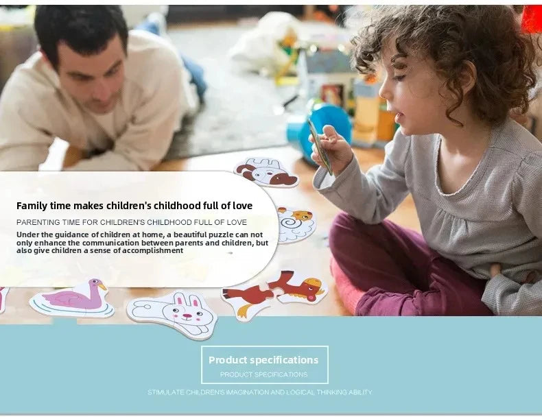 Baby Puzzle Montessori Educational Toys Wood 3D Puzzle Games Iron Box children Puzzles Jigsaw Wooden Puzzles For Kids 2 3 4 Year