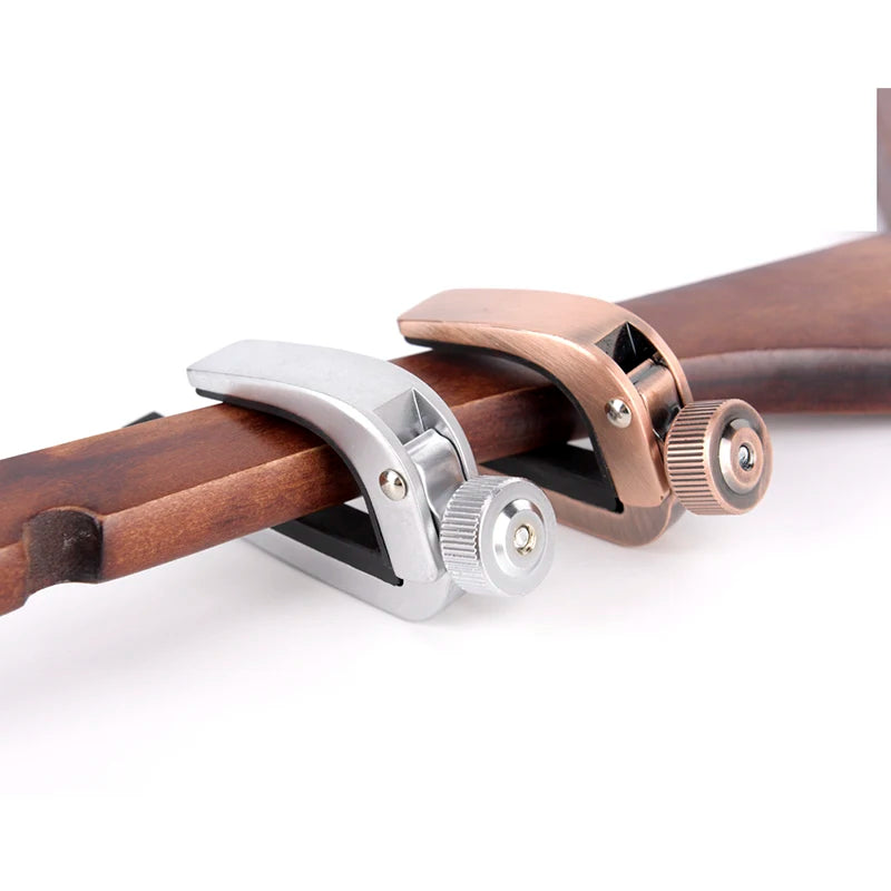 Compact Metal Guitar Capo, Silver or Bronze