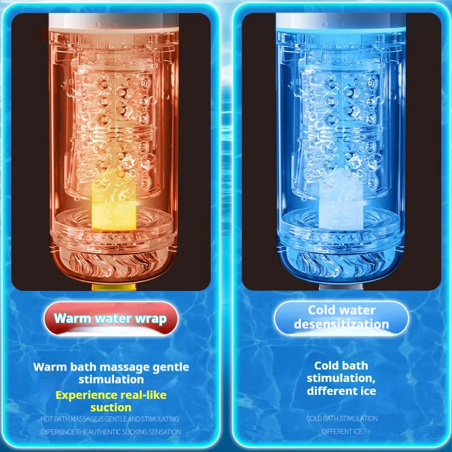 Dönen ve Yalama Fonksiyonlu Otomatik İtişli Erkek Mastürbatör